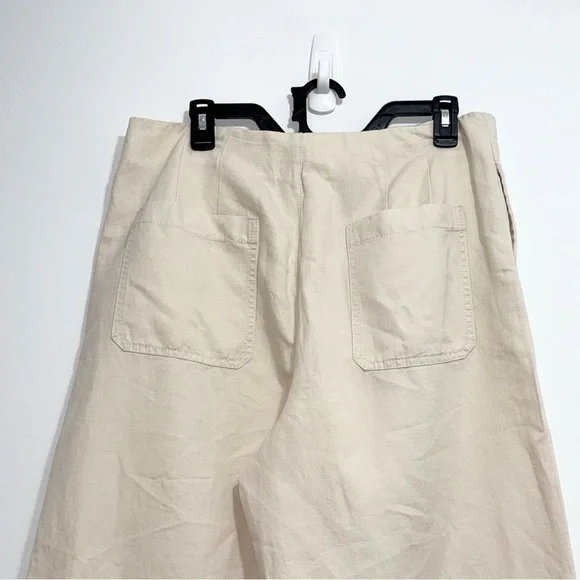 LOFT Cream Wide Leg Pants - Picture 4 of 8